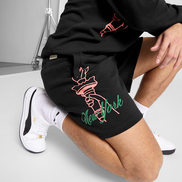 Shorts de 7" para hombre Wardrobe Essentials Bright Lights NYC Flagship, PUMA Black, extralarge